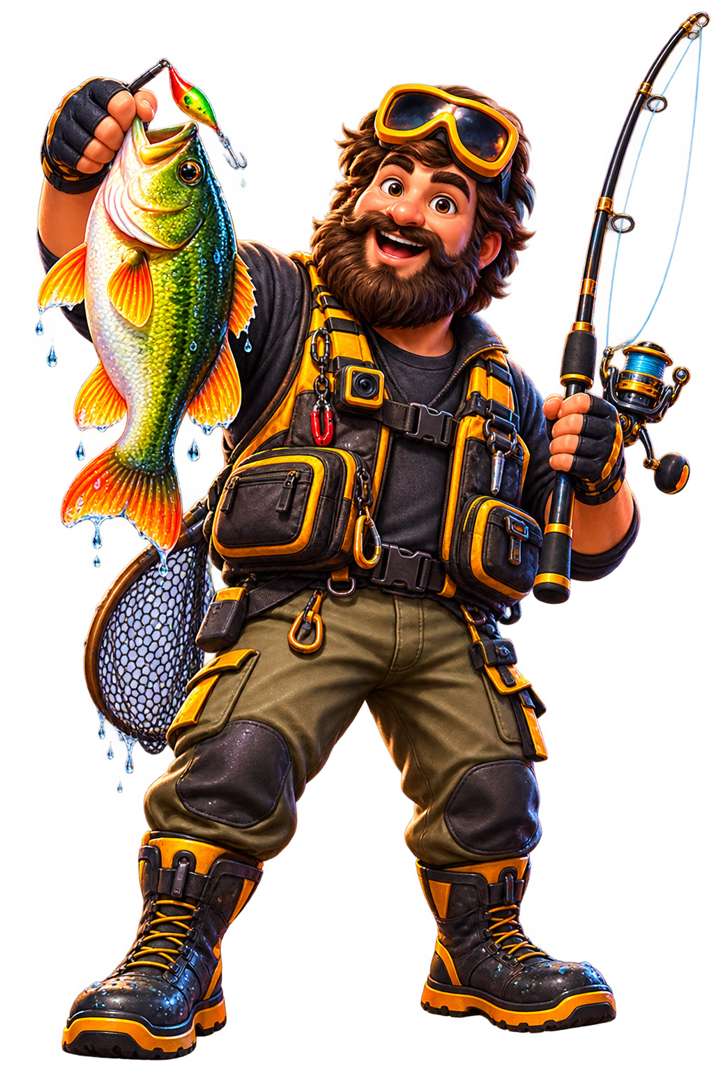 Personagem PESCADOR do Burgão Games